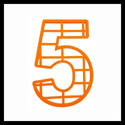 Вырубка для пряников "5" большая 25 см