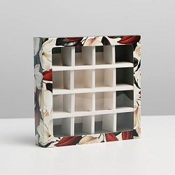 Коробка на 16 конфет 17,7 см*17,7 см*3,8 см «Gift for you»