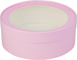 Коробка для зефира 20 см*7 см круглая, розовая