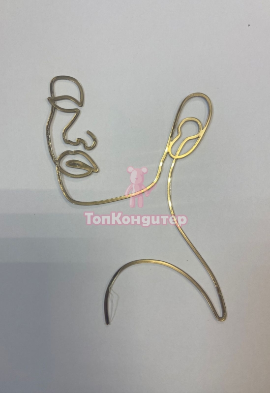 Топпер акрил Девушка Силуэт №1 золото